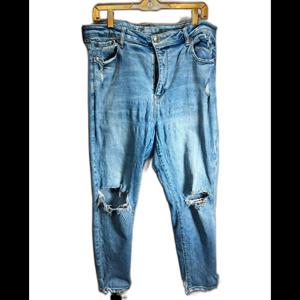 American Eagle Jeans Size 16 Modern Indie Sleaze Cut Out Super Stretch Long Jean